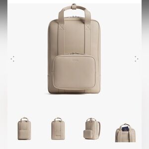Ivory vegan leather backpack by Monos